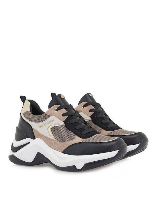 Renato Garini Damen Sneakers Beige Black Platinum