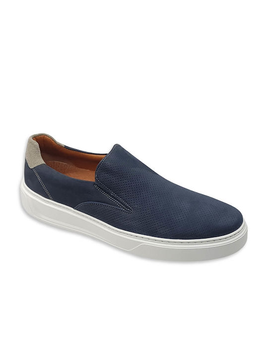 Softies Men's Leather Slip-Ons Blue