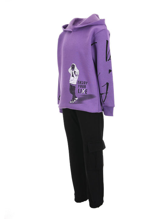 Nek Kids Wear Kids Sweatpants Set Purple