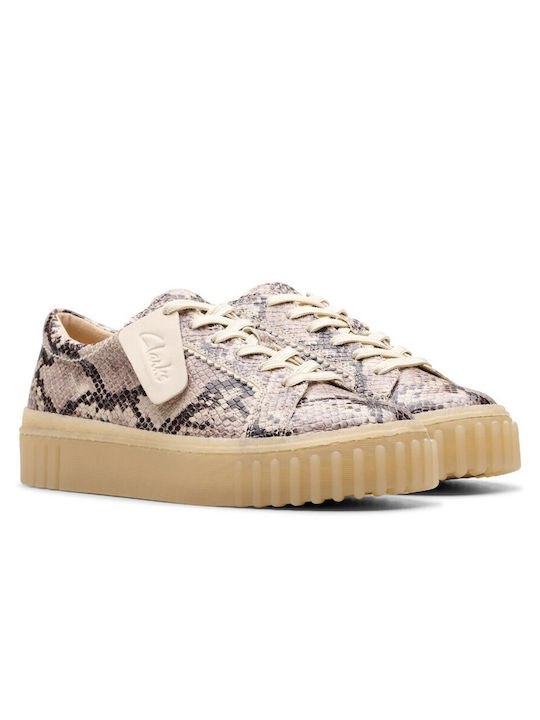 Clarks Femei Sneakers Grey Snake Leather