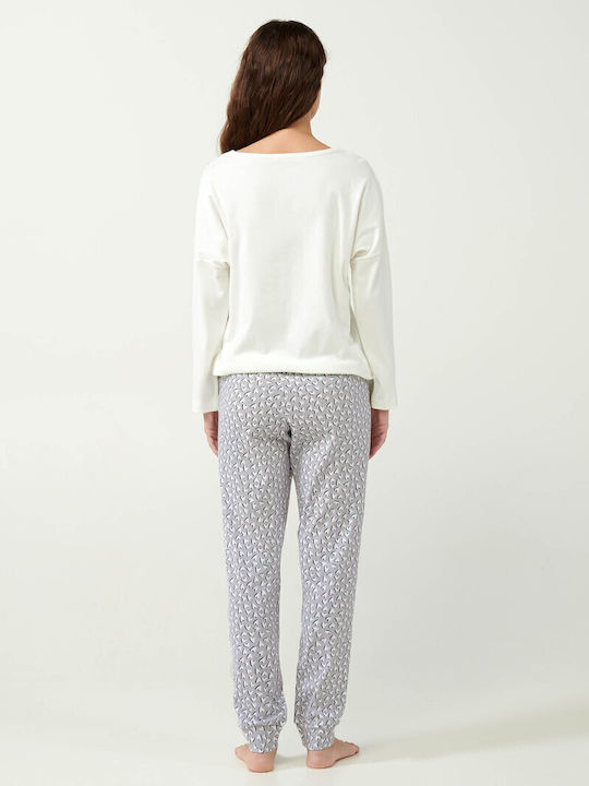 Vamp Winter Women's Pyjama Set Cream