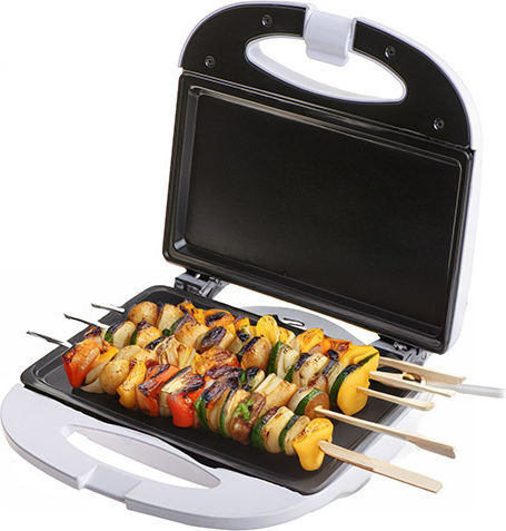 Adler Tischplatte Elektrogrill Glatte Platte 700W mit Deckel 20cmx11cmcm