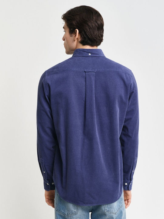 Gant Herrenhemd Langärmelig Cord Blue