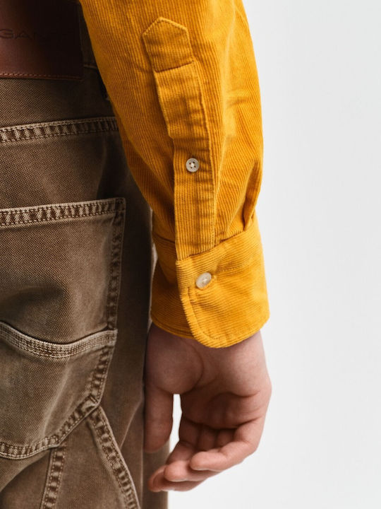 Long-sleeved Corduroy Shirt Yellow