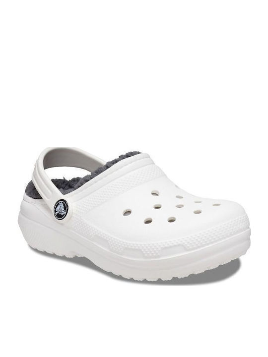 Kids Slippers White Classic Lined Clog