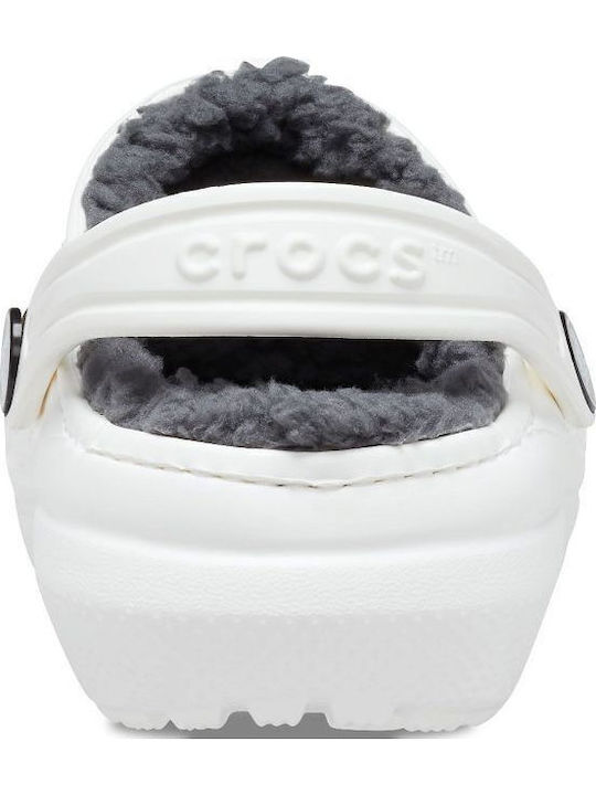 Kids Slippers White Classic Lined Clog
