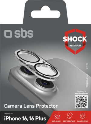 SBS Protecție Cameră Tempered Glass Transparent pentru iPhone 16, iPhone 16 Plus
