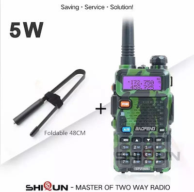 Baofeng Uv-5r Walkie Talkie 5w Output Power Dual-band 136-174mhz & 400-520mhz Add 48cm