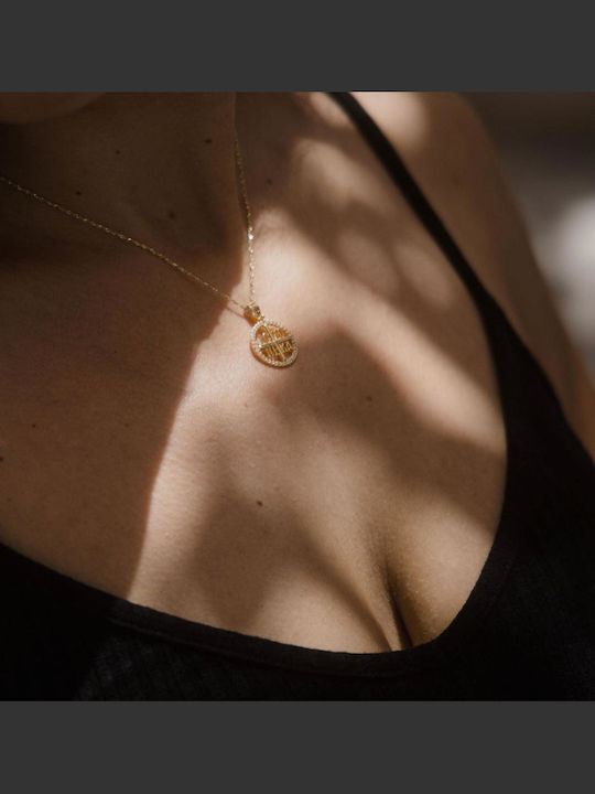 Themelidis Jewels Фулактó Константин с Камъни от Жълто Злато 14 Карата със Зиркон