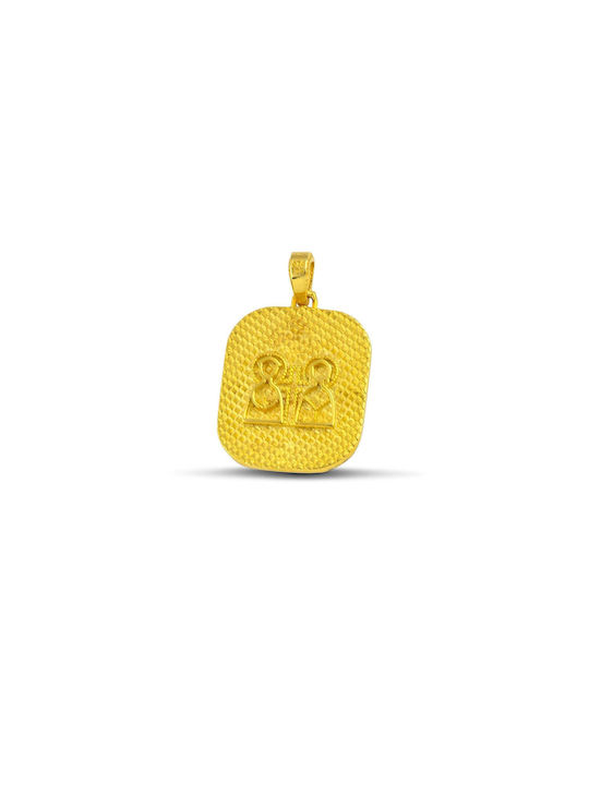 Themelidis Jewels Charm Amulet Constantine from Gold 14K with Zircon