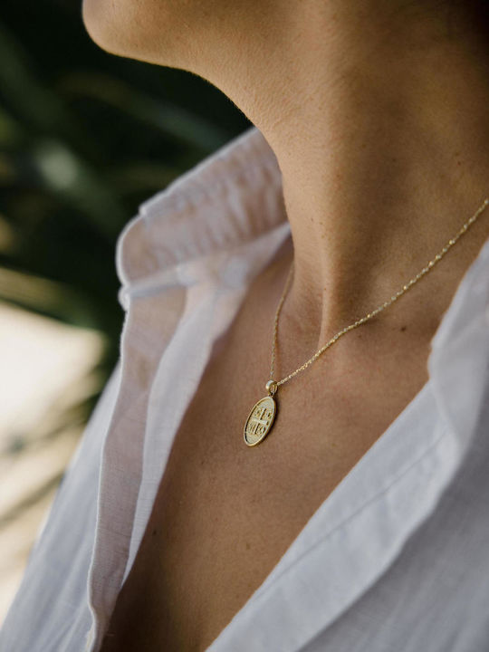 Themelidis Jewels Камъче Фулактó Константин от Жълто Злато 14 Карата