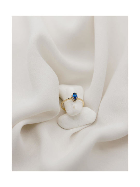 Themelidis Jewels Damen Ring mit Zirkonia aus Gold 14K