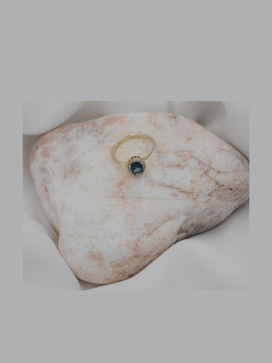 Themelidis Jewels Ring with Zircon made of Gold 14K