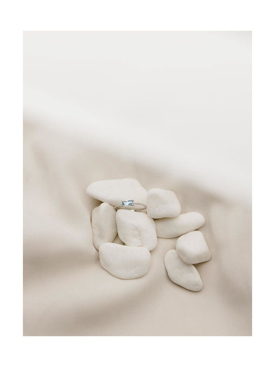 Themelidis Jewels Γυναικείο Δαχτυλίδι με Ζιργκόν από Λευκόχρυσο 14Κ