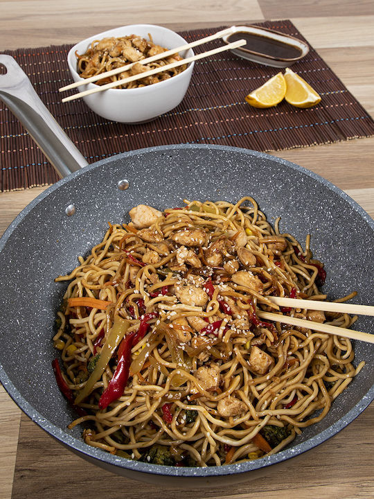 Granite Wok από Ατσάλι με Αντικολλητική Επίστρωση 28cm