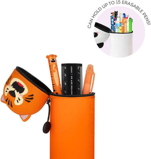 Legami Milano Soft Pencil Case Silicone Barrel Orange