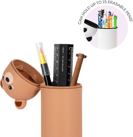 Legami Milano Soft Pencil Case Silicone Barrel Brown