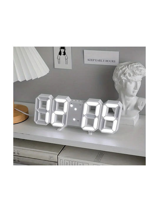 Tisch-Digitaluhr mit Wecker White 466097_w