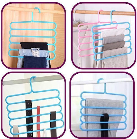 Umeraș pentru Dulap pentru pantaloni Plastic Albastru 1buc