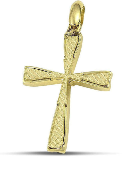Themelidis Jewels Γυναικείος Χρυσός Σταυρός 14Κ Διπλής Όψης χωρίς Αλυσίδα