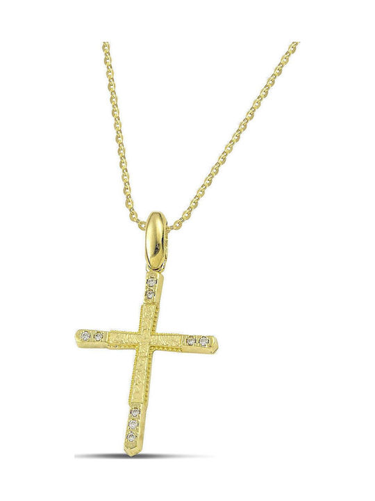 Themelidis Jewels Damen Gold Kreuz 14K