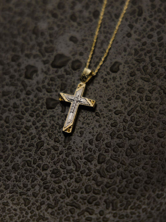 Themelidis Jewels Γυναικείος Χρυσός Σταυρός 14Κ Διπλής Όψης χωρίς Αλυσίδα
