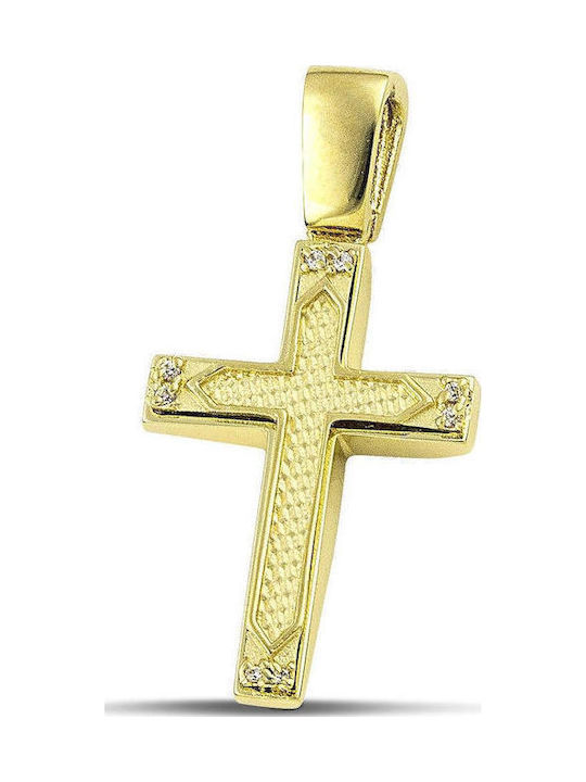 Themelidis Jewels Γυναικείος Χρυσός Σταυρός 14Κ Διπλής Όψης χωρίς Αλυσίδα