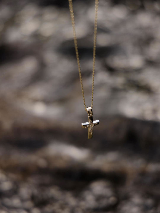 Themelidis Jewels Γυναικείος Χρυσός Σταυρός 14Κ Διπλής Όψης χωρίς Αλυσίδα