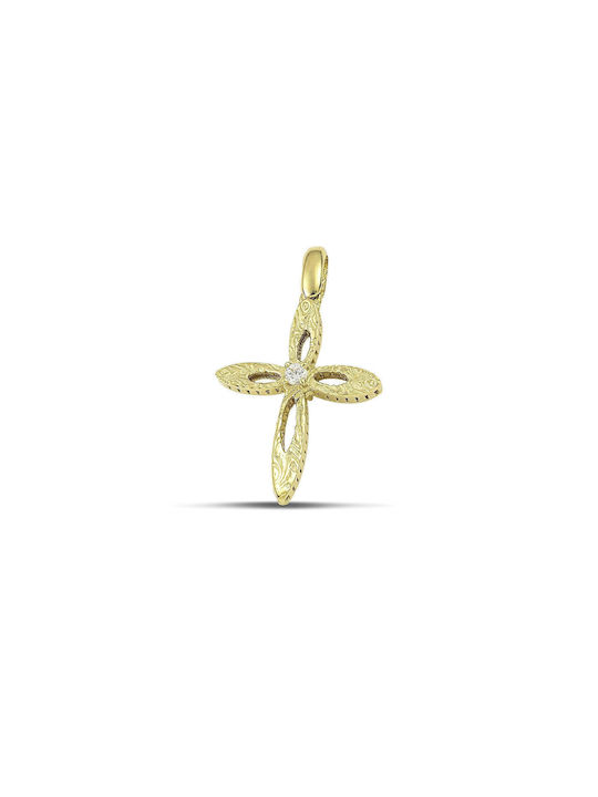 Themelidis Jewels Γυναικείος Χρυσός Σταυρός 14K Διπλής Όψης