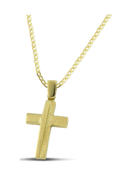 Themelidis Jewels Ανδρικός Χρυσός Σταυρός 14Κ χωρίς Αλυσίδα