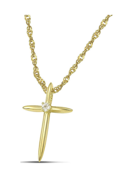 Themelidis Jewels Γυναικείος Χρυσός Σταυρός 14Κ χωρίς Αλυσίδα