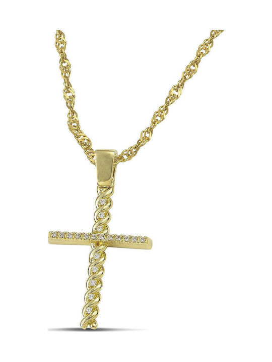 Themelidis Jewels Γυναικείος Χρυσός Σταυρός 14Κ χωρίς Αλυσίδα