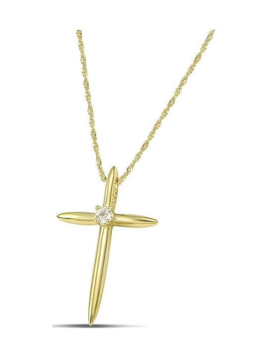 Themelidis Jewels Γυναικείος Χρυσός Σταυρός 14Κ χωρίς Αλυσίδα