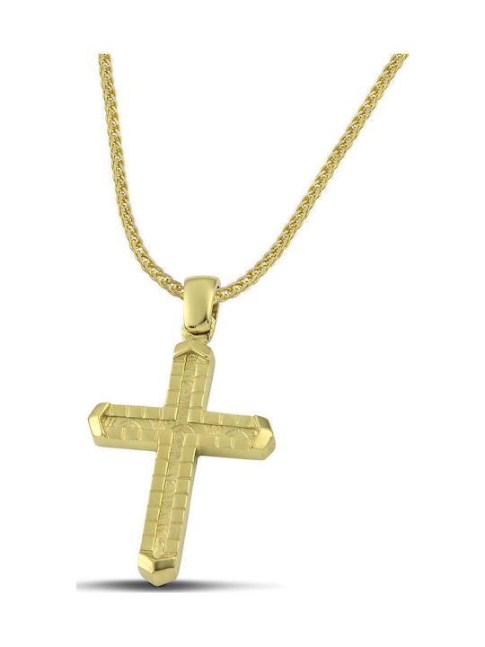 Themelidis Jewels Ανδρικός Χρυσός Σταυρός 14Κ με Αλυσίδα