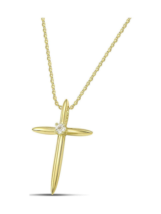 Themelidis Jewels Γυναικείος Χρυσός Σταυρός 14Κ χωρίς Αλυσίδα