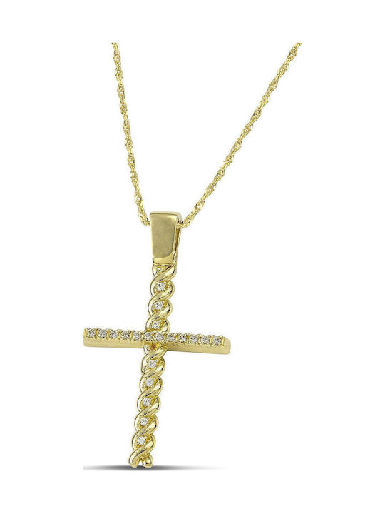 Themelidis Jewels Γυναικείος Χρυσός Σταυρός 14Κ χωρίς Αλυσίδα