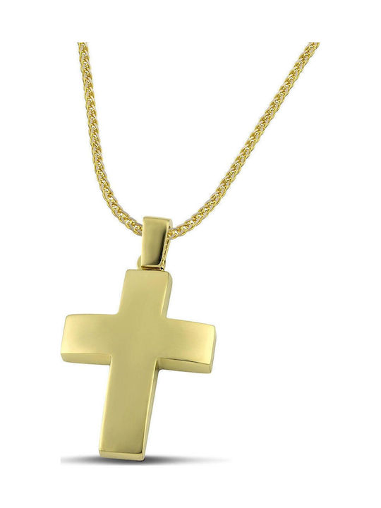 Themelidis Jewels Men's Gold Cross 14K Double Sided