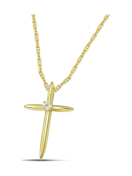 Themelidis Jewels Γυναικείος Χρυσός Σταυρός 14Κ χωρίς Αλυσίδα