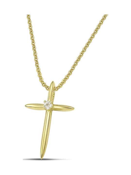 Themelidis Jewels Γυναικείος Χρυσός Σταυρός 14Κ χωρίς Αλυσίδα