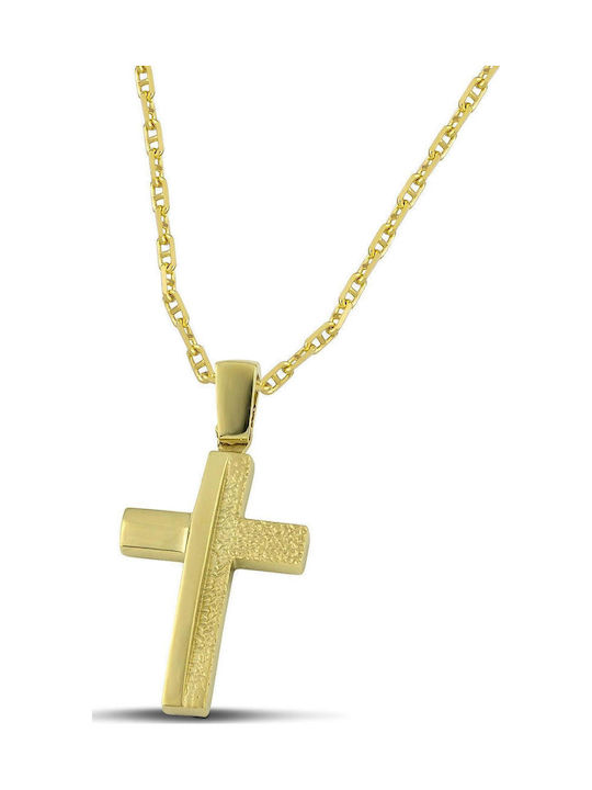 Themelidis Jewels Ανδρικός Χρυσός Σταυρός 14Κ χωρίς Αλυσίδα