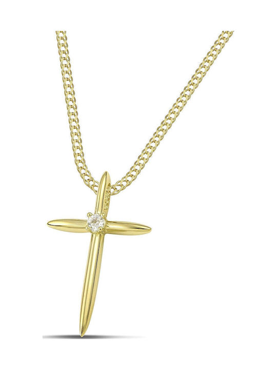 Themelidis Jewels Γυναικείος Χρυσός Σταυρός 14Κ χωρίς Αλυσίδα