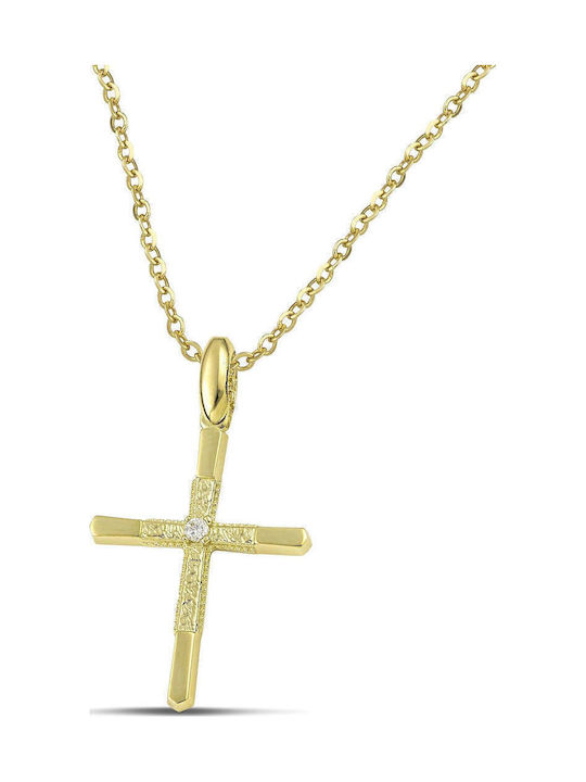 Themelidis Jewels Γυναικείος Χρυσός Σταυρός 14Κ χωρίς Αλυσίδα