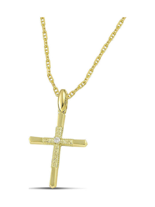 Themelidis Jewels Γυναικείος Χρυσός Σταυρός 14Κ χωρίς Αλυσίδα