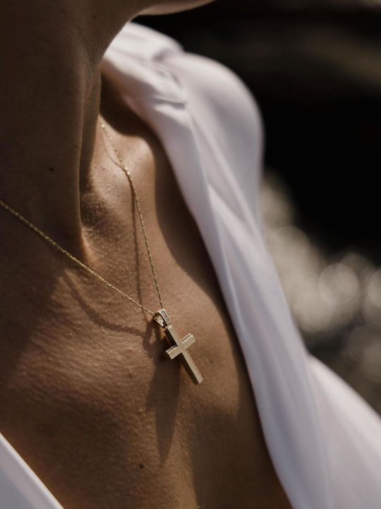 Themelidis Jewels Γυναικείος Χρυσός Σταυρός 14Κ Διπλής Όψης χωρίς Αλυσίδα