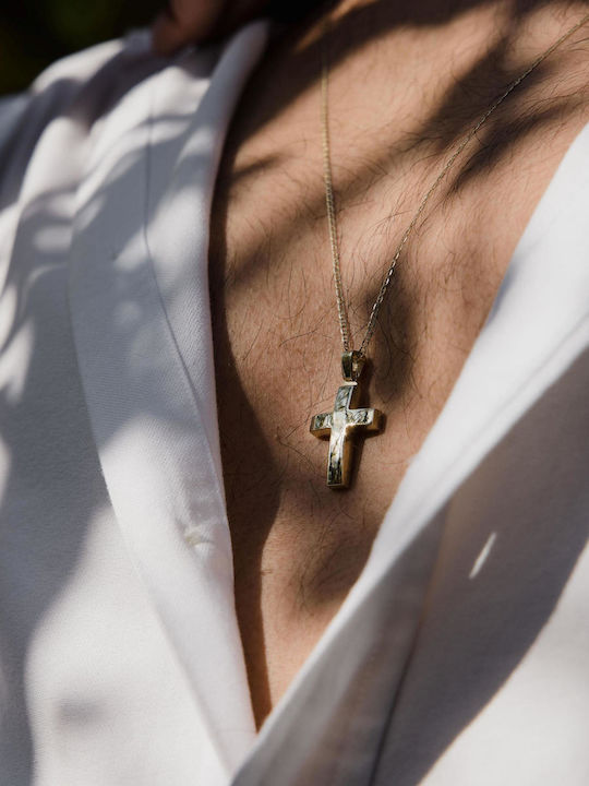 Themelidis Jewels Ανδρικός Χρυσός Σταυρός 14Κ Διπλής Όψης χωρίς Αλυσίδα