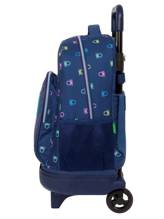 Benetton Schulranzen Rucksack Grundschule, Grundschule Blau mit Flaschenhalter