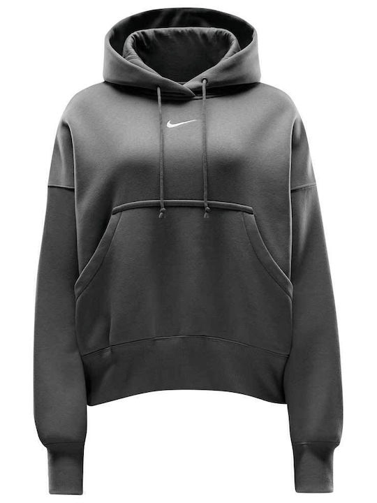 Long Women's Sweatshirt Hooded Gray