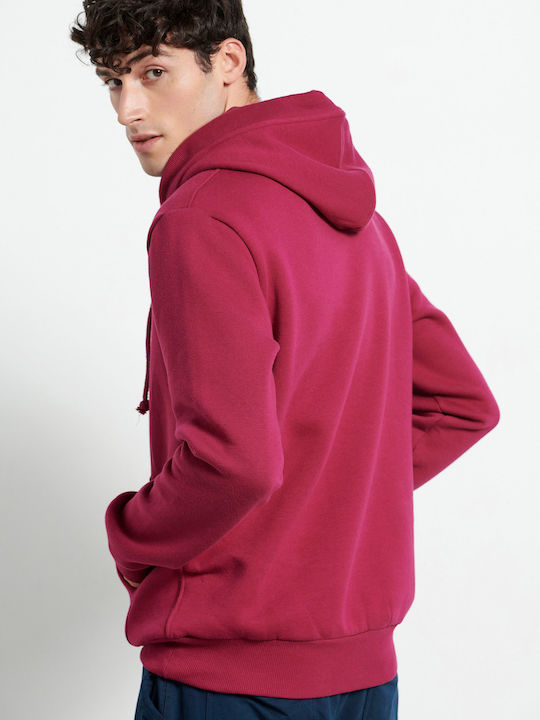 BodyTalk Men's Sweatshirt with Hood and Pockets Bordeaux