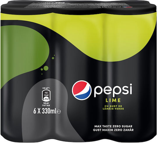 Pepsi Max Cola Lime με Ανθρακικό σε Κουτί 6x330ml