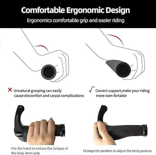 Rockbros HU-7016802870652 Bicycle Handlebar Grips in Black Color